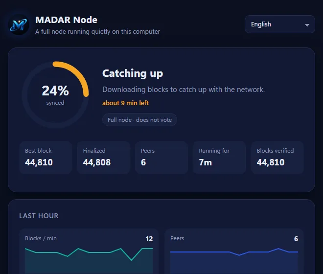 The node catching up
