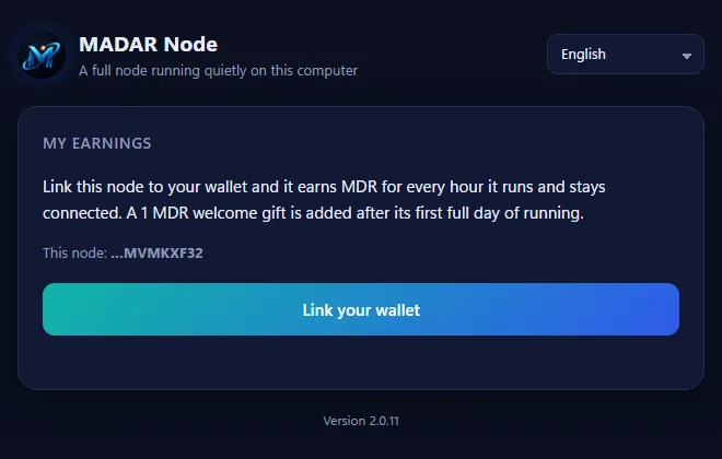 My earnings card before linking